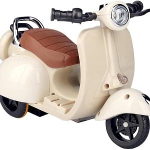 Scooter for Labubu, Scooter Toy with Light and Music, Interactive Rotating Toy Decor Desktop Ornaments(White)