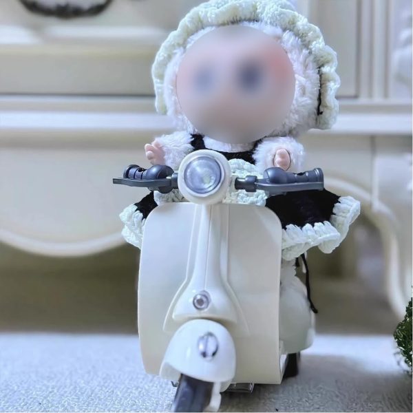 Scooter for Labubu, Scooter Toy with Light and Music, Interactive Rotating Toy Decor Desktop Ornaments(White) - Image 4