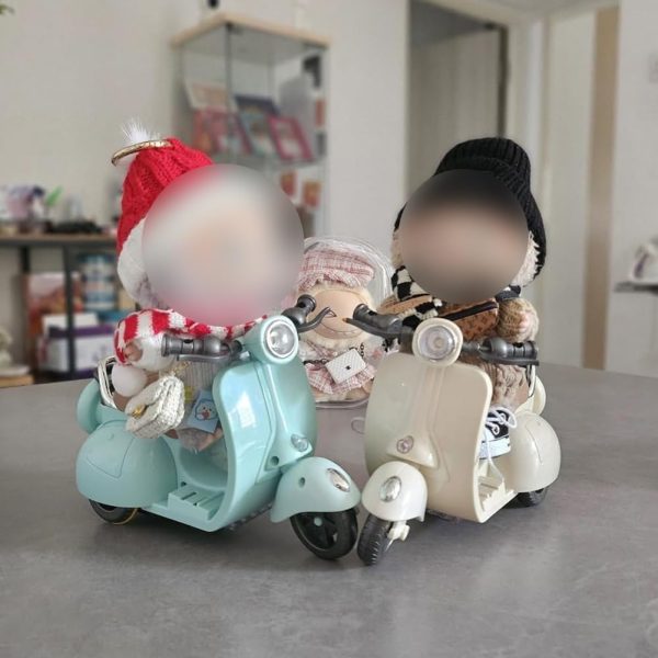 Scooter for Labubu, Scooter Toy with Light and Music, Interactive Rotating Toy Decor Desktop Ornaments(White) - Image 2