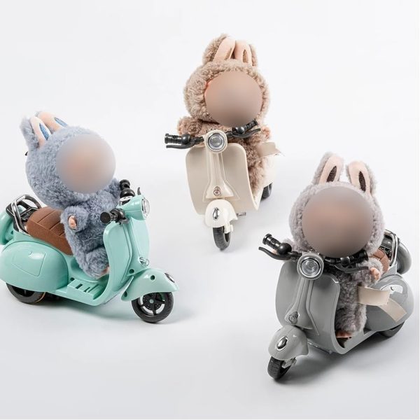 Scooter for Labubu, Scooter Toy with Light and Music, Interactive Rotating Toy Decor Desktop Ornaments(White) - Image 5