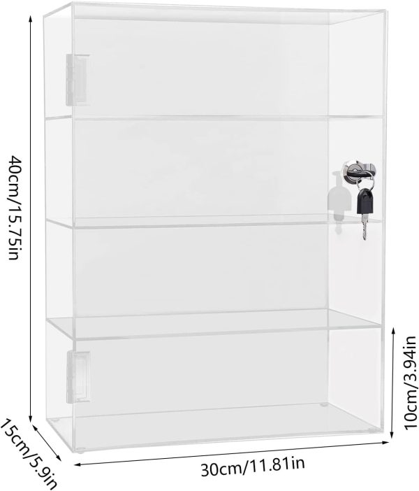 4 Tiers Acrylic Display Case, Labubu Display Case Trinket Shelf Labubu Accessories Acrylic Box for Display Art Materials Collectibles and Dolls - Transparent - Image 5