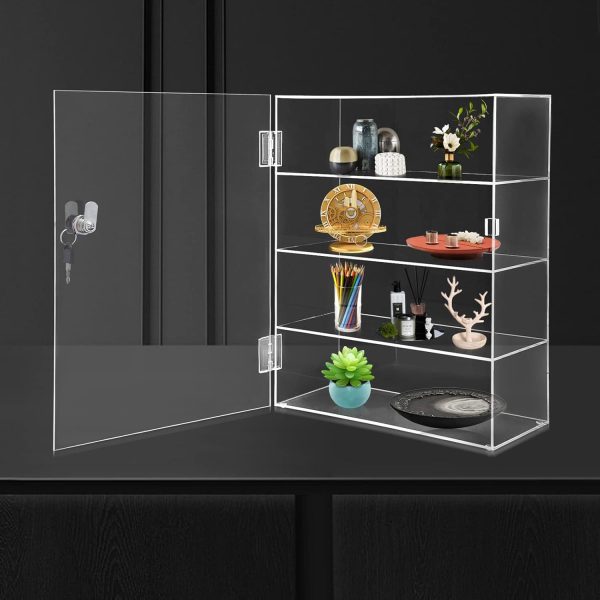 4 Tiers Acrylic Display Case, Labubu Display Case Trinket Shelf Labubu Accessories Acrylic Box for Display Art Materials Collectibles and Dolls - Transparent - Image 4