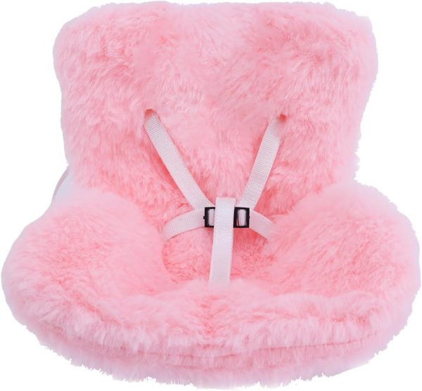 BOXOB Car Seat for Dolls, Cute Safety Have a Seat with Soft Furry Cushion Pink Sofa Car Air Vents Clip Desktop Decor Chair to Display Doll Toy Ornaments Decorations Accessories