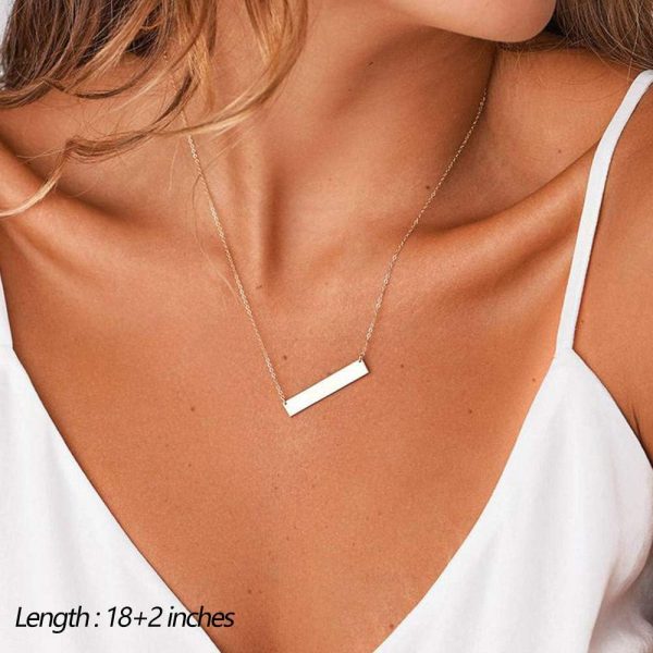 Turandoss Dainty Layered Choker Necklace, Handmade 14K Gold Plated Y Pendant Necklace Multilayer Bar Disc Necklace Adjustable Layering Choker Necklaces for Women - Image 4