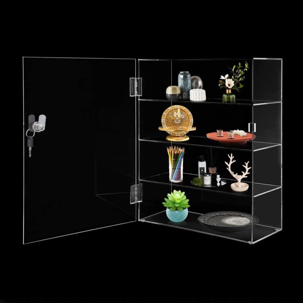 4 Tiers Acrylic Display Case, Labubu Display Case Trinket Shelf Labubu Accessories Acrylic Box for Display Art Materials Collectibles and Dolls - Transparent - Image 7