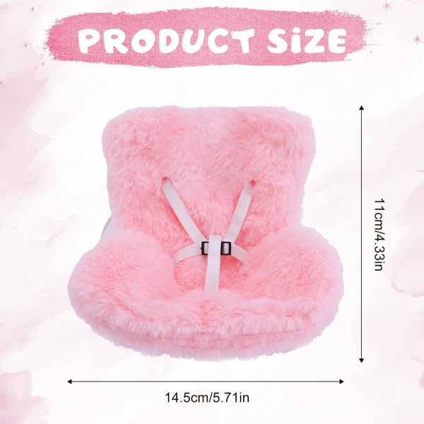 BOXOB Car Seat for Dolls, Cute Safety Have a Seat with Soft Furry Cushion Pink Sofa Car Air Vents Clip Desktop Decor Chair to Display Doll Toy Ornaments Decorations Accessories - Image 2