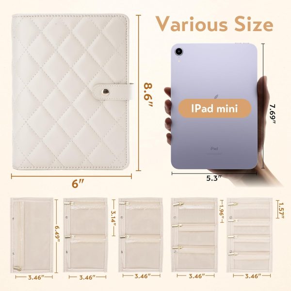 Travel Jewelry Case, Mothers Day Gifts for Her, Jewlery Organizers Storage Book Binder with Zipper Velvet Pouch Travel Essentials Gift for Women Girls Wife Mom, Beige - Image 2