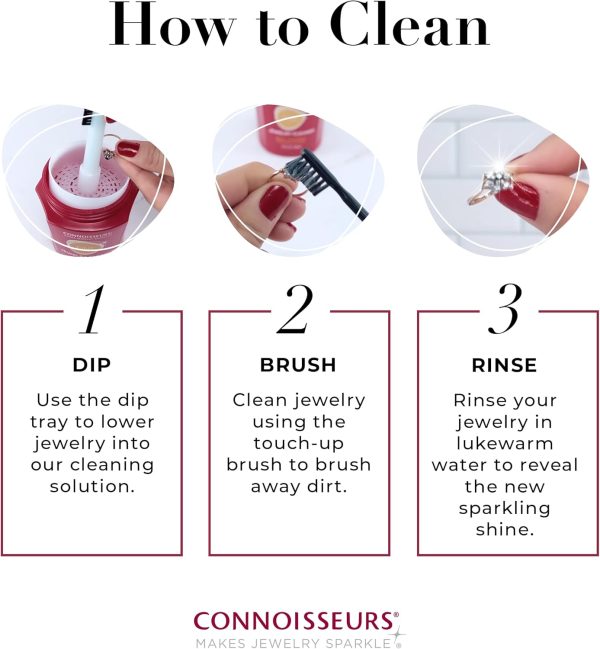 CONNOISSEURS Premium Edition Jewelry Cleaner, Value Size 9.6oz - Pick from Fine, Silver or Delicate Jewelry Cleaner - Image 4