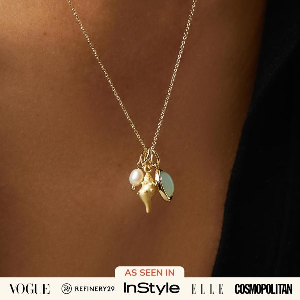 Ana Luisa Pendant Necklaces for Women - 14K Gold Plated and Silver Rhodium Necklace - Pearl, Heart, Circle, Moonstone, Gemstone, Knot Charm Styles - Hypoallergenic, Dainty, Trendy Layering Necklaces - Image 2
