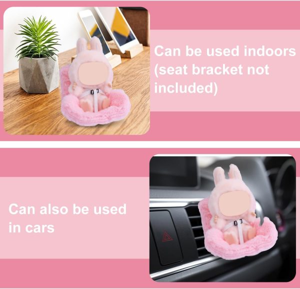 BOXOB Car Seat for Dolls, Cute Safety Have a Seat with Soft Furry Cushion Pink Sofa Car Air Vents Clip Desktop Decor Chair to Display Doll Toy Ornaments Decorations Accessories - Image 6