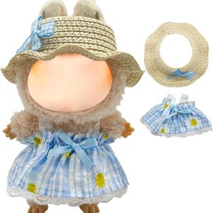 17 cm Doll Clothes, 15 cm Plush Dolls Outfits, Plush Monster Doll Clothing & Accessories Set (Sky Blue)