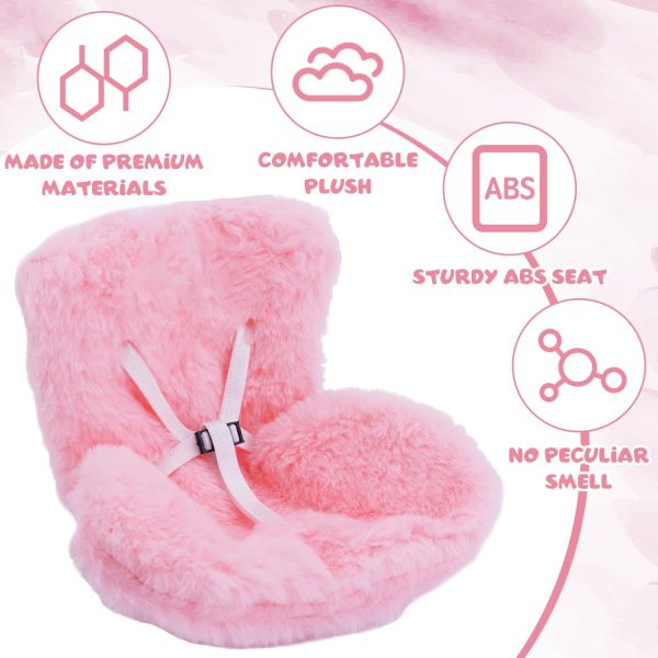 BOXOB Car Seat for Dolls, Cute Safety Have a Seat with Soft Furry Cushion Pink Sofa Car Air Vents Clip Desktop Decor Chair to Display Doll Toy Ornaments Decorations Accessories - Image 4