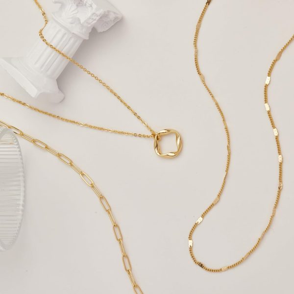 Layered Gold Necklaces for Women,Stackable Dainty 14K Gold Silver Plated Trendy Circle Paperclip Chain Pendant Choker Necklace,Simpl Diamond Cross Bow Jewelry Set Gifts for Women - Image 7