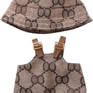 17cm Clothes Set(NO Doll),Hat & Overalls Set for 17cm Accessories Suit,Stylish Adorable Dolls Clothes Accessories,Cute Clothes for Dress up Unique Style (Style C)