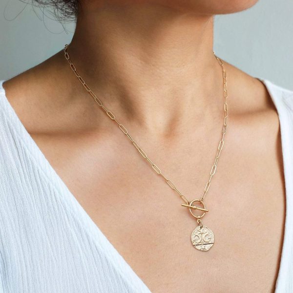Aobei Pearl 18K Gold Moon Star Lion Evil Eye Love Heart Cross Pendant Necklace Medallion Paperclip Chian Choker Layering Jewery for Women - Image 4